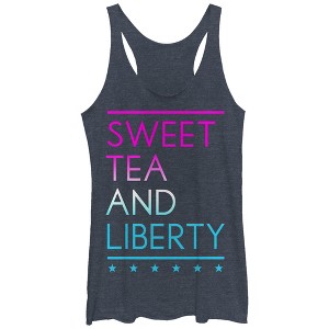 Women's CHIN UP 4th of July Sweet Tea and Liberty Racerback Tank Top - 1 of 3