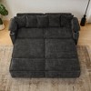 82.7"W 3-in-1 Convertible Sofa Bed with USB Charging, Storage & Cup Holders, Corduroy Sofa Couch Chaise Lounge - ModernLuxe - 3 of 4