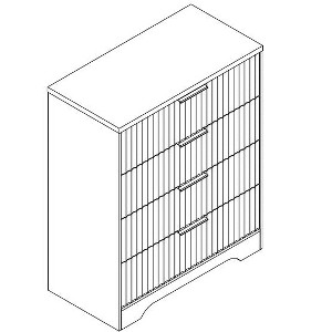 4-Drawer Dresser for Bedroom - Fluted Wood Chest of Drawers Closet Storage Cabinet Organizer for Bedroom, Living Room, Hallway & Office - 1 of 1