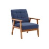 Leisure Chair, With Solid Wood Armrests And Legs, Ergonomics Seat Cushion & Backrest, Modern Accent Chair For Living Room, Bedroom, Office - 2 of 4