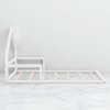 Twin Size Wood Floor Bed with House-Shaped Headboard, Modern Low Profile Platform Frame for Kids - 3 of 4