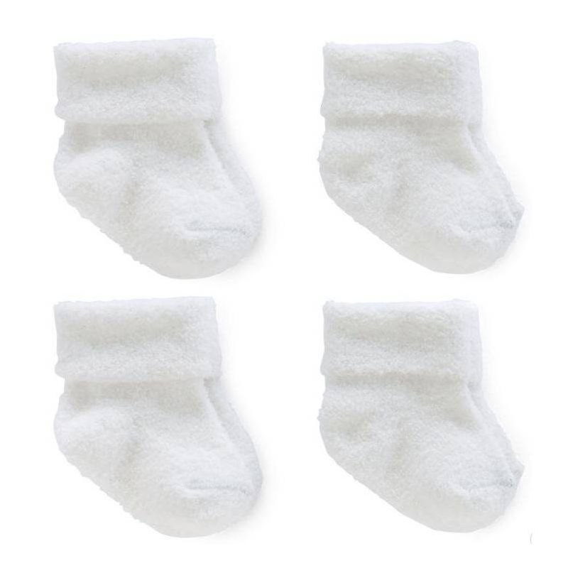  Carter's Just One You® Baby 4pk Chenille Socks - White, 1 of 4