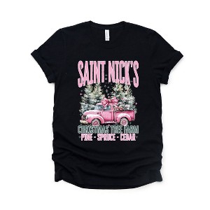 Simply Sage Market Women's Saint Nick's Farm Truck Short Sleeve Graphic Tee - 1 of 4