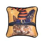 C&F Home 8" x 8" Witch Cat Chuck Petite Printed Halloween Throw Pillow