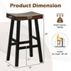 Tangkula Bar Stools Set of 4 29" Bar Height Saddle Stools Bar Dining Chairs with Rubber Wood Frame & Footrest Backless - 4 of 4