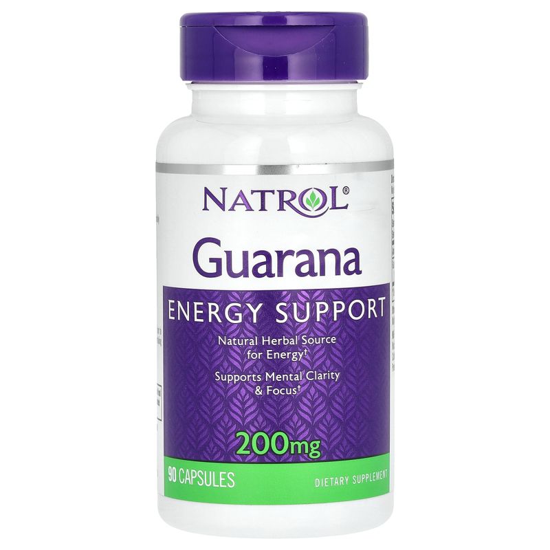 Natrol Guarana, 200 mg, 90 Capsules, Dietary Supplements, 1 of 4