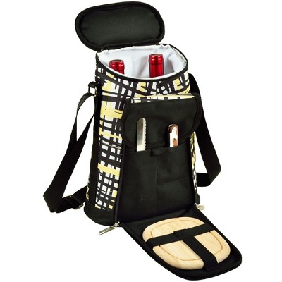 Picnic at Ascot Two Bottle Wine Cooler with Cutting Board, Knife & Corkscrew