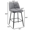 CAVINAS Set of 2 Swivel Bar Stools,25.6" Seat Height Counter Stools with Metal Legs,Linen Bar Chairs for Home Pub & Kitchen Island - 4 of 4