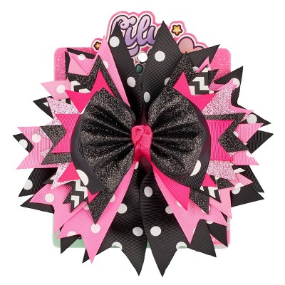 Lily Frilly Hair Bow - Black