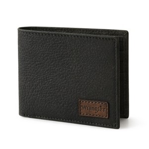 Wrangler Men's Genuine Leather Bifold Wallet, Slim Casual Genuine Leather Purse, Gift for Him - 1 of 4