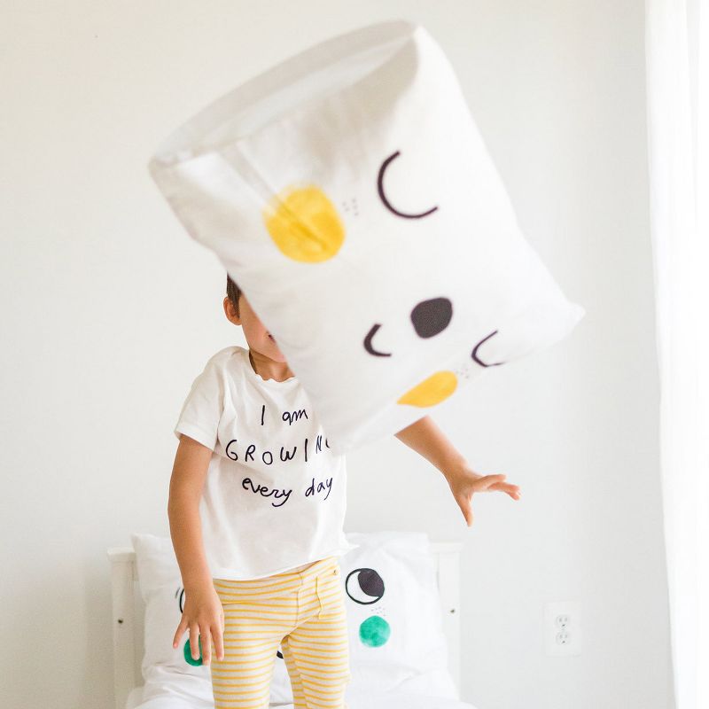 2 Pillowcase Set: Happy Face Design - 100% Cotton Sateen - Rookie Humans., 3 of 8