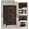 Sorbus Nightstand with 3 Drawers - Steel Frame, Wood Top & Easy Pull Fabric Bins - Perfect for Home, Bedroom, Office & College Dorm - 3 of 4