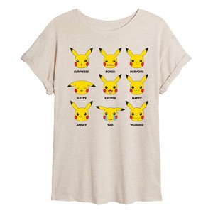 Women's - Pokémon - Moody Pikachu Oversized Graphic T-Shirt - 1 of 4