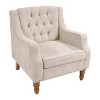 DOMETOUR Accent Chair, Living Room Chair, with Vintage Brass Studs, Button Tufted Upholstered Armchair for Living Room, Reception Room - 3 of 4