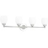 Sunset Lighting 4-Light Olen Vanity Opal Glass in Bright Satin Nickel Finish - 2 of 4