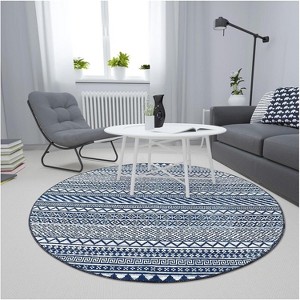 Modern Washable Rug - Non-Slip Kitchen & Bathroom Mat for Laundry, Nursery, Office, Living & Dining Room - Contemporary Carpet - 1 of 4