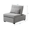 FONTOI Sofa Bed, Convertible Sofa Bed with Ottoman, Upholstered Couch with Adjustable Back for Compact Bedroom Dorm Office, Gray, 26.8"*31.1"*39.8" - 2 of 4