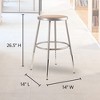 National Public Seating 6200 Series Heavy Duty 18 Inch Adjustable Height Steel Stool with 1 Inch Round Seat Pan, Grey Frame and Legs - 3 of 4