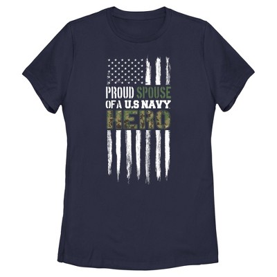 Women's United States Navy Proud Spouse Of A Hero T-shirt : Target