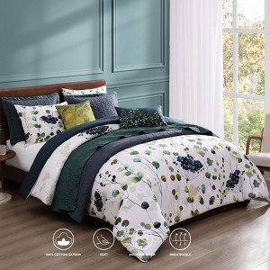 Bebejan Abstract Vines 100% Cotton 8 Piece Reversible Comforter & Coverlet Set - 1 of 4