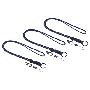 Unique Bargains Necklace Keychain Cord Metal Clasp Hook Ring Strap for Keys Whistle ID Card Badge Holder 3 Pcs - 1 of 4