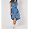 Women's Denim Turn Up High Low Shirt Dress - APRICOT - 2 of 4