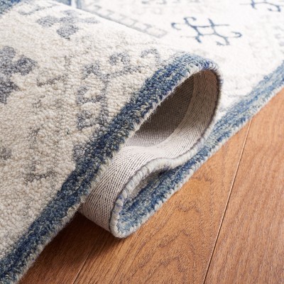 Ivory and Dark Grey Hand-Tufted Wool Area Rug, 3' x 5'