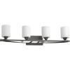 Progress Lighting Dart Collection 4-Light Bath Vanity in Graphite with Etched White Glass Shades - 3 of 3