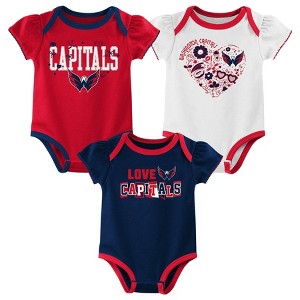 NHL Washington Capitals Baby Girls' 3pk Bodysuit - 1 of 4