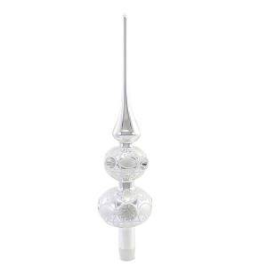 Sbk Gifts Holiday 13.0 Inch Silver And White Lace Finial Tree Topper Christmas Wedding Tree Toppers - 1 of 3