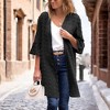 Amaryllis Women's Velvet Duster Open Front Relaxed Fit Longline Lightweight Cardigan Layering Piece - 4 of 4