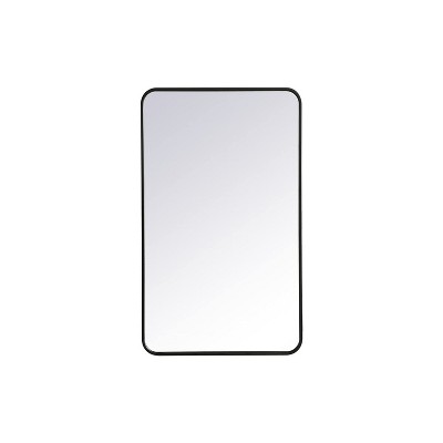 Contemporary Frameless Black Rectangular Wall Mirror 24x40 Inch
