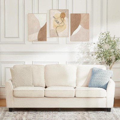 83 Inch Modern 3 Seater Sofa, Oversized Cloud Couch with Washable Detachable Covers, Comfy Chenille Upholstered Sofa for Living Room