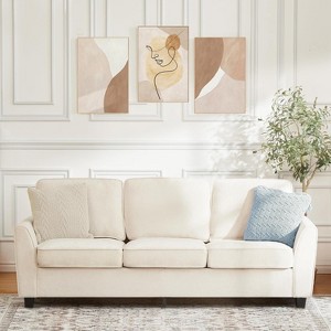 83 Inch Modern 3 Seater Sofa, Oversized Cloud Couch with Washable Detachable Covers, Comfy Chenille Upholstered Sofa for Living Room - 1 of 4