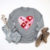 Heart Stitching Patchwork Print - Women's Garment Dyed Long Sleeve Graphic T-Shirt - 2 of 4