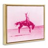Stupell Industries Pink Galloping Cowgirl Black Framed Floater Canvas Wall Art - 3 of 4