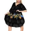 HAPPY BAY Women's House Daily Routine Evening Wear Holiday Casual Dailywear Loungewear African Party Bathing Suit Cover Ups 2X-3X Black, Floral - 3 of 4