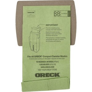 Oreck Genuine Buster B Canister Vacuum Paper Bags, 8-Pack, AK1BB8A, Green - 1 of 4