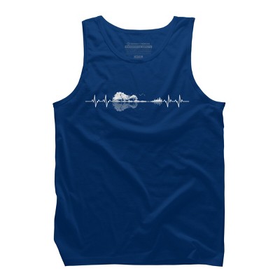 Men's Design By Humans Nature Guitar Heart Beat By Maryedenoa Tank Top