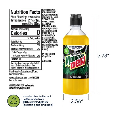 SodaStream 4pk 14.9 fl oz Mountain Dew Zero Drink Mix