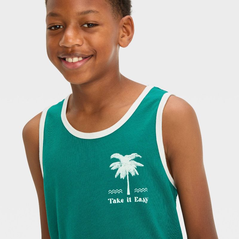 Boys' Graphic Palm Tree Tank Top - art class™ Green, 2 of 4