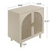 Elegant Rattan Storage Cabinet, 2-Door Buffet Sideboard with Solid Pine Wood Feet for Bedroom, Living Room, Study - ModernLuxe - 3 of 4