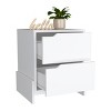 INFURNIC Nightstands Modern Bedside Table with Dual-Drawer Storage and stylish base Sleek Design for Bedroom, White, 14.6"*17"*19.9" - 3 of 4