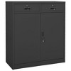 vidaXL Filing Cabinet Storage Metal Cabinet with Shelves for Home Office Steel - Anthracite Without planter box - 2 of 4