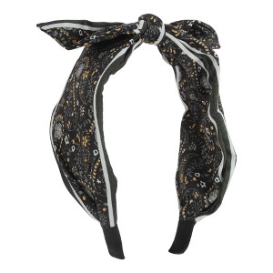 Unique Bargains Women's Wide Tie Paisley Bow Headbands 1 Pc - 1 of 4