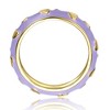 Young Adults/Teens Sterling Silver 14k Yellow Gold Plated Heart Stacking Band - 2 of 4