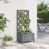 vidaXL Outdoor Wooden Brown Planter with Trellis - Solid Fir Wood, Ample Plant Space, Weather-Resistant, Ideal for Garden/Patio - 3 of 4