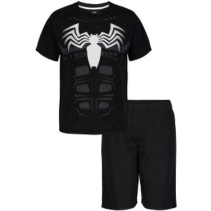 Marvel Avengers Captain America Iron Man Venom Hulk Cosplay Athletic T-Shirt and Shorts Outfit Set Toddler to Little Kid - 1 of 4