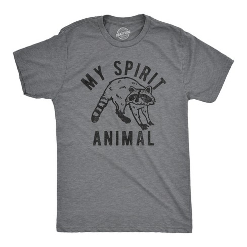 Mens My Spirit Animal Raccoon T Shirt Funny Sarcastic Joke Tee For Guys - Crazy Dog Men's T Shirt - image 1 of 4