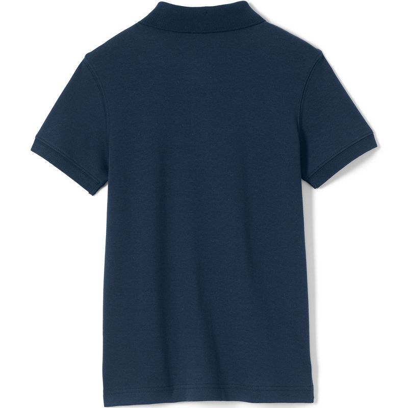 Lands' End School Uniform Kids Short Sleeve Tailored Fit Interlock Polo Shirt, 2 of 5